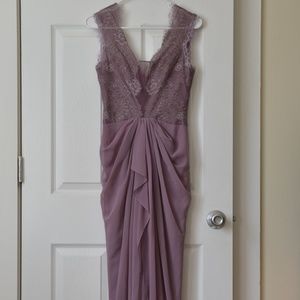 BCBG MaxAzria Purple Lace Bodice Dress